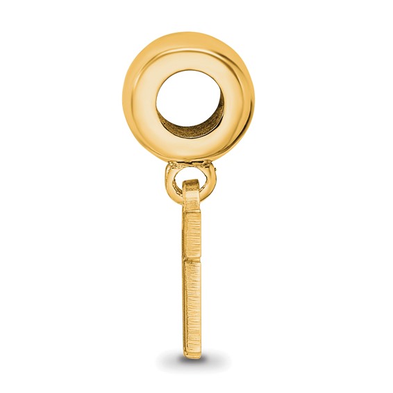 Sterling Silver Gold-plated LogoArt Virginia Tech V-T Extra Small Dangle Bead Charm