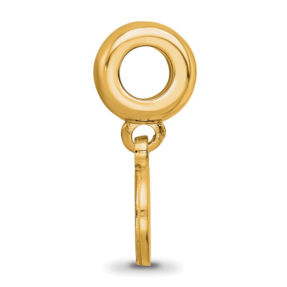 Sterling Silver Gold-plated NHL LogoArt Boston Bruins Dangle Bead