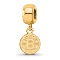 Sterling Silver Gold-plated Nhl LogoArt Boston Bruins Dangle Bead view 1