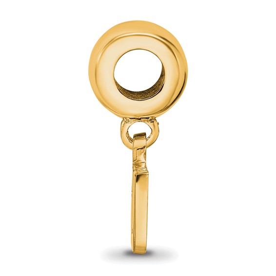 Sterling Silver Gold-plated LogoArt Louisiana State University L-S-U Small Dangle Bead Charm