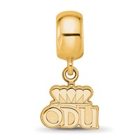 Sterling Silver Gold-plated Logo Art Old Dominion University O-d-u Extra Small Dangle Bead Charm view 4