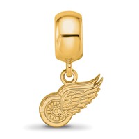 Sterling Silver Gold-plated Nhl LogoArt Detroit Red Wings Extra Small Dangle Bead view 4