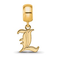 Sterling Silver Gold-plated LogoArt University of Louisville Letter L Small Dangle Bead Charm view 4