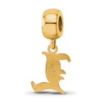 Sterling Silver Gold-plated LogoArt University of Louisville Letter L Small Dangle Bead Charm view 5
