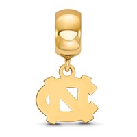 Sterling Silver Gold-plated LogoArt University of North Carolina N-c Extra Small Dangle Bead Charm view 3