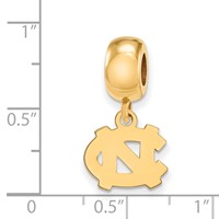Sterling Silver Gold-plated LogoArt University of North Carolina N-c Extra Small Dangle Bead Charm view 2