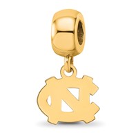 Sterling Silver Gold-plated LogoArt University of North Carolina N-c Extra Small Dangle Bead Charm view 1