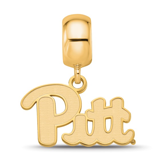 Sterling Silver Gold-plated LogoArt University of Pittsburgh Small Dangle Bead Charm