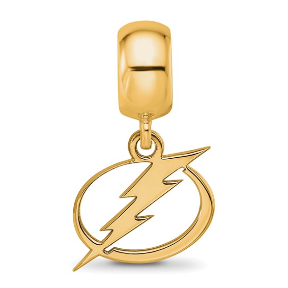 Sterling Silver Gold-plated NHL LogoArt Tampa Bay Lightning Small Dangle Bead