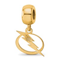Sterling Silver Gold-plated Nhl LogoArt Tampa Bay Lightning Small Dangle Bead view 5