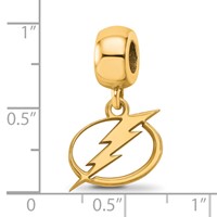 Sterling Silver Gold-plated Nhl LogoArt Tampa Bay Lightning Small Dangle Bead view 3