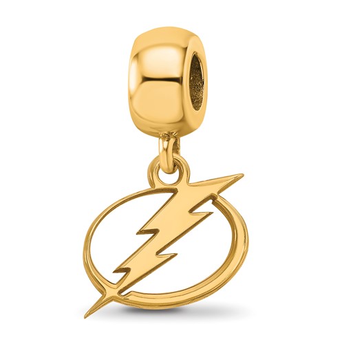 Sterling Silver Gold-plated Nhl LogoArt Tampa Bay Lightning Small Dangle Bead