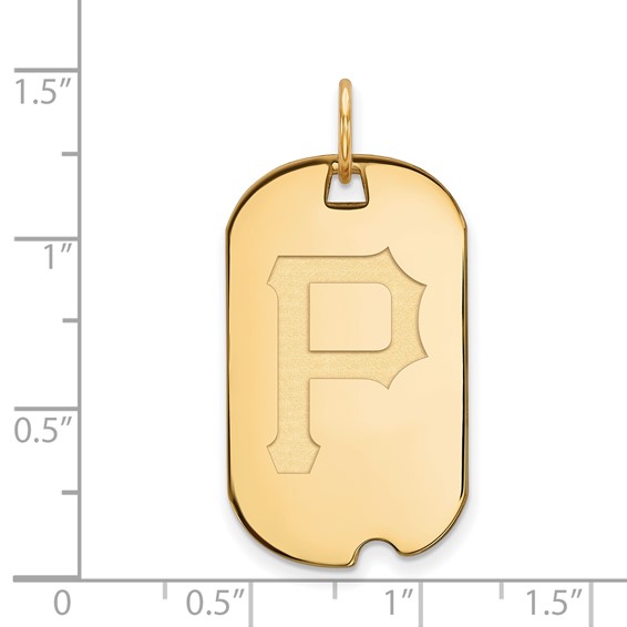 Sterling Silver Gold Plated Major League Baseball LogoArt Pittsburgh Pirates Dog Tag Pendant