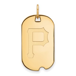 Sterling Silver Gold Plated Major League Baseball LogoArt Pittsburgh Pirates Dog Tag Pendant