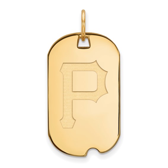 Sterling Silver Gold Plated Major League Baseball LogoArt Pittsburgh Pirates Dog Tag Pendant