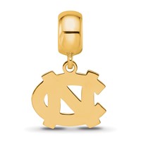 Sterling Silver Gold-plated LogoArt University of North Carolina N-c Small Dangle Bead Charm view 4