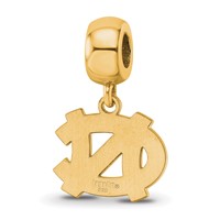 Sterling Silver Gold-plated LogoArt University of North Carolina N-c Small Dangle Bead Charm view 5