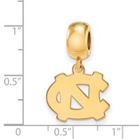 Sterling Silver Gold-plated LogoArt University of North Carolina N-c Small Dangle Bead Charm view 3