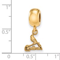 Sterling Silver Gold Plated Major League Baseball LogoArt St. Louis Cardinals Bird Dangle Bead view 3