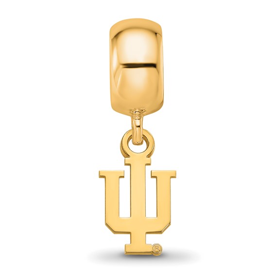 Sterling Silver Gold-plated LogoArt Indiana University I-U Extra Small Dangle Bead Charm