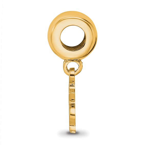 Sterling Silver Gold-plated LogoArt Arizona State University A-S Extra Small Dangle Bead Charm