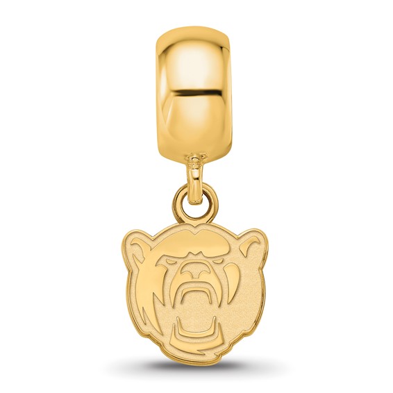 Sterling Silver Gold-plated LogoArt Baylor University Extra Small Dangle Bead Charm