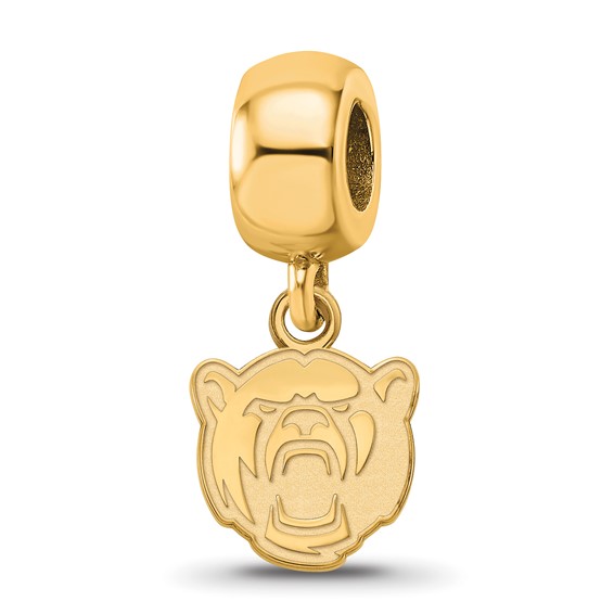 Sterling Silver Gold-plated LogoArt Baylor University Extra Small Dangle Bead Charm