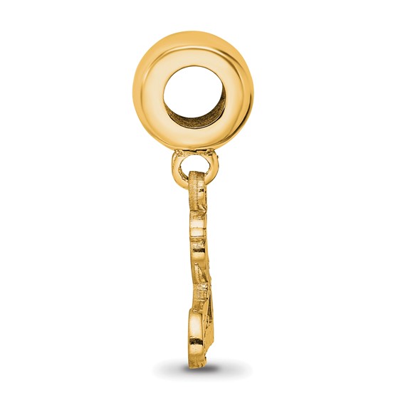 Sterling Silver Gold Plated Major League Baseball LogoArt St. Louis Cardinals Bird Dangle Bead