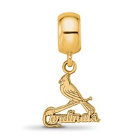 Sterling Silver Gold Plated Major League Baseball LogoArt St. Louis Cardinals Bird Dangle Bead view 4