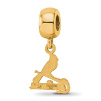 Sterling Silver Gold Plated Major League Baseball LogoArt St. Louis Cardinals Bird Dangle Bead view 5