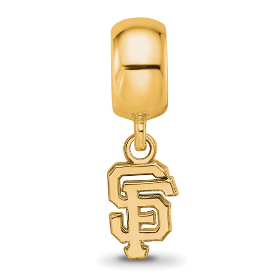 Sterling Silver Gold Plated Major League Baseball LogoArt San Francisco Giants Extra Small Dangle