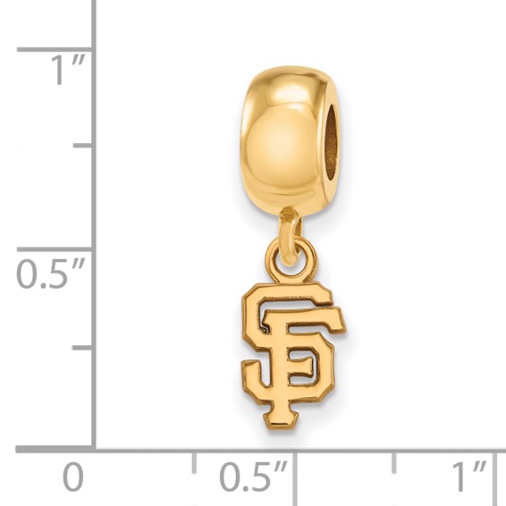 Sterling Silver Gold Plated Major League Baseball LogoArt San Francisco Giants Extra Small Dangle