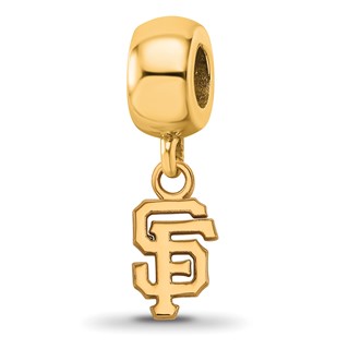 Sterling Silver Gold Plated Major League Baseball LogoArt San Francisco Giants Extra Small Dangle