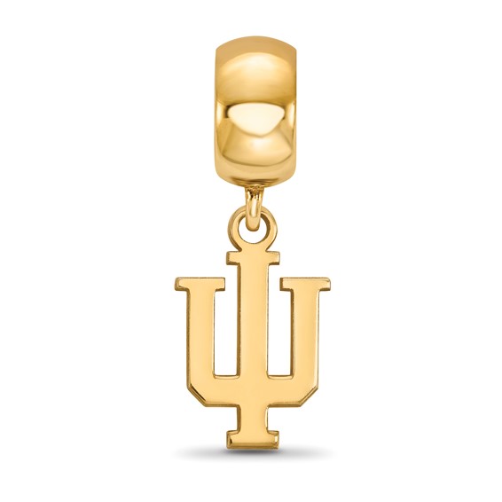 Sterling Silver Gold-plated LogoArt Indiana University I-U Small Dangle Bead Charm