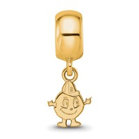 Sterling Silver Gold-plated LogoArt Syracuse University Mascot Extra Small Dangle Bead Charm view 4