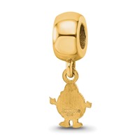 Sterling Silver Gold-plated LogoArt Syracuse University Mascot Extra Small Dangle Bead Charm view 5