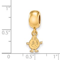 Sterling Silver Gold-plated LogoArt Syracuse University Mascot Extra Small Dangle Bead Charm view 3