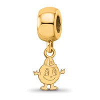 Sterling Silver Gold-plated LogoArt Syracuse University Mascot Extra Small Dangle Bead Charm view 1