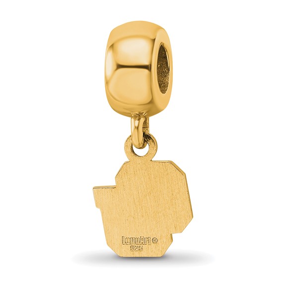 Sterling Silver Gold-plated LogoArt University of Colorado C-U Extra Small Dangle Bead Charm