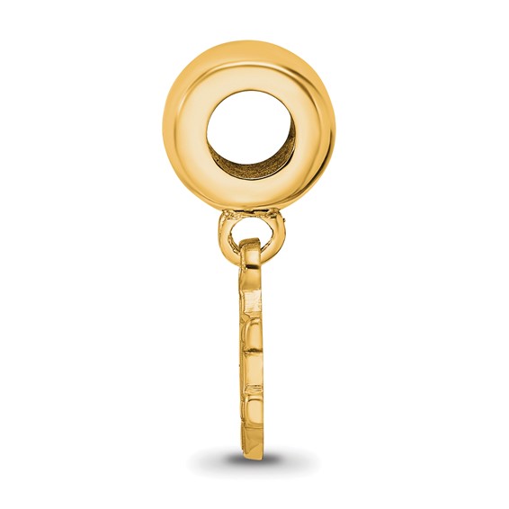 Sterling Silver Gold-plated LogoArt Auburn University A-U Extra Small Dangle Bead Charm