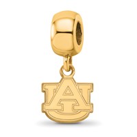 Sterling Silver Gold-plated LogoArt Auburn University A-u Extra Small Dangle Bead Charm view 1