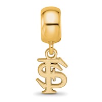 Sterling Silver Gold-plated LogoArt Florida State University F-s Extra Small Dangle Bead Charm view 4