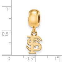 Sterling Silver Gold-plated LogoArt Florida State University F-s Extra Small Dangle Bead Charm view 3
