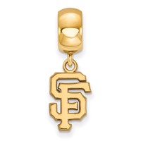 Sterling Silver Gold Plated Major League Baseball LogoArt San Francisco Giants Dangle Bead view 3