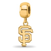 Sterling Silver Gold Plated Major League Baseball LogoArt San Francisco Giants Dangle Bead view 1