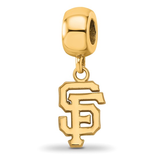 Sterling Silver Gold Plated Major League Baseball LogoArt San Francisco Giants Dangle Bead