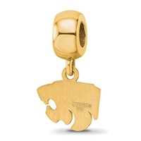 Sterling Silver Gold-plated LogoArt Kansas State University Wildcat Extra Small Dangle Bead Charm view 5