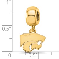 Sterling Silver Gold-plated LogoArt Kansas State University Wildcat Extra Small Dangle Bead Charm view 3