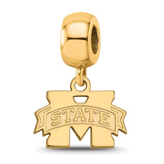 Sterling Silver w/GP LogoArt Mississippi State University XS Dangle Bead Ch