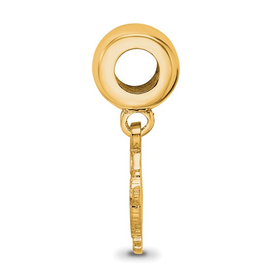 Sterling Silver Gold-plated LogoArt Syracuse University Mascot Small Dangle Bead Charm